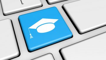 Elearning And Online Education Icon On Computer Button